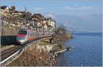 Ein FS Trenitalia ETR 610 ist als EC 34 von Milano nach Genève bei St-Saphorin unterwegs.
25. Jan. 2019