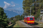 Bahnforum-Schweiz-Fotofahrt auf der BVB am 10. September 2016. Der  Flèche  BDeh 2/4 25 erreicht Gryon.