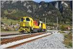 Xmf 6/6 24402 auf dem im Bau befindlichen Doppelspurabschnitt zwischen Landquart und Malans.