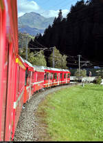 Unterwegs mit RE 1061 Landquart (CH)–Davos Platz (CH) zwischen Schiers (CH) und Furna (CH).