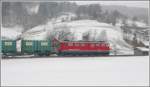 Mllzug nach Davos mit Ge 6/6 II 707  Scuol  bei Seewis-Pardisla. (10.02.2010)