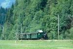 RhB Dampfzug 3039 fr RHTIA INCOMING von Landquart nach Kblis am 02.09.1993 kurz vor Kblis mit Dampflok G 3/4 1 - B 2060 - D 4052I - B 2345.
