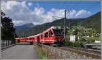 RE1033 mit Allegra 3501 verlässt Landquart Richtung Davos. Am Nachmittag war die Strecke zwischen Klosters und Davos wegen des Föhnsturms gesperrt. (17.09.2015)