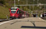 Abe 8/12 3508  Richard Coray  verlässt den Bahnhof Filisur als R 1840 (Filisur - Davos Platz).