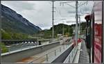 Brückenbaustelle Hinterrhein in Reichenau-Tamins.