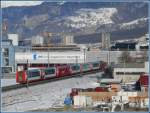Glacier Express 900 mit einer Ge 4/4 I erreicht den Stadtrand von Chur bei Chur West.