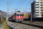 Regio nach Chur und weiter nach Disentis/Mustèr bei der Station Chur-Wiesental.30.12.15