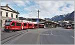 R1428 mit ABe 8/12 3501 aus Arosa fährt in Chur ein auf Gleis 2.