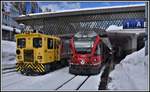 ABe 8/12 3505 und Tm 2/2 95 in Arosa. (18.03.2019)