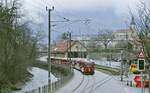 Am 31.03.2022 passiert der ABe 8/12 3515 auf dem Weg nach Arosa das ehemalige Depot Sand in Chur