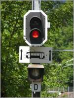 Spezielle Signaltafeln trifft man bei der Arosabahn an, Triebwagen fahren hier zwar schon lange keine mehr.