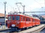 RhB Regionalzug 641 von Chur nach Arosa am 11.05.1994 in Chur mit Triebwagen ABDe 4/4 484II - ABDe 4/4 485II.