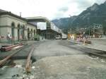 Arosabahn,Um-und Neubau Bahnhof Chur.Verlegung der Gleise nher zum neuen Aufnahmegebude.Diese Arbeiten sollen bis mitte Juli abgeschlossen sein.Chur 02.07.05