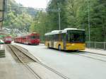 Bahnersatzverkehr bei der Arosabahn,da in der Stadt z.Zt.die Schienen ausgewechselt werden.Die Zge fahren von hier aus nach Arosa und enden auch hier.Chur-Sand 02.05.06