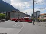 ABe 8/12 3512 ''Jrg Jenatsch'' erreich am 29.5.2012 Chur als Regio 1440 von Arosa mit zustzlicher Gterlast.