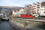 Jubiläum,100 Jahre Chur-Arosa.Alpine Pullman Classic Zug nach Arosa,am Plessurquai in Chur.13.12.14