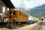 RhB Salonzug ALPIN CLASSIC PULLMAN EXPRESS fr Graubnden Tours 3527 von Chur nach Pontresina am 28.08.1998 in Muot mit E-Lok Ge 4/6 353 - D 4062 - As 1143 - As 1144 - As 1141.