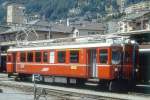 RhB Regionalzug 562 von St.Moritz nach Preda am 31.08.1993 in St.Moritz mit Triebwagen ABe 4/4 505 solo - Hinweis: gescanntes Dia
