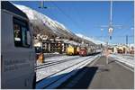 Aus Thusis erreicht ein AGZ Probezug mit ABe 8/12 3506 den Bahnhof Samedan. (08.11.2016)