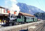 RhB DAMPF-GmP 3531 fr Dampffreunde der RhB von Landquart nach Filisur am 23.04.1999 in Reichenau mit Dampflok G 3/4 1 - B 2060 - D 4052II - E 6604 - E 6605 - Kk 7046.