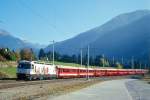 RhB Schnellzug 544 von St.Moritz nach Chur am 16.10.1999 Durchfahrt Surava mit E-Lok Ge 4/4III 649 - FO B - FO B - B - A 1244 - A 1240 - B 2364 - B 2293 - B 2448 - D 4209. Hinweis: gescanntes Dia
