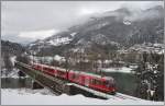 S1 1523 nach Rhzns mit ABe 4/16 3103  Hortensia von Gugelberg  auf der Hinterrheinbrcke bei Reichenau-Tamins.