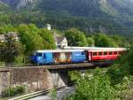 RhB - Ge 4/4 652 mit Personenzug unterwegs bei Reichen-Tamins am 07.05.2015