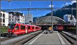 IR1133 mit ABe 8/12 3502 nach St.Moritz und Ee 3/3 16383 in Chur. (10.11.2018)
