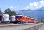 RhB GLACIER-EXPRESS G 903 von Davos ber Landquart - Chur nach Zermatt vom 07.06.1993 Durchfahrt Untervaz mit Lok Ge 4/4II 621 - B 2426 - BVZ AS 2013 - FO B 4265.