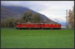 Lokzug mit Ge 4/4 I 605  Silvretta  und 603  Badus  sind bei Zizers unterwegs nach Landquart.