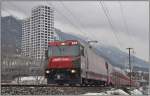 RE1144 mit Ge 4/4 III 642  Breil/Brigels  in Chur West.