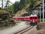 ABe 4/4 51 und 54 mit Regio nach Tirano am 30.9.2007 unterhalb Cavaglia.