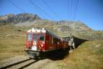 RhB - Regionalzug 1657 von St.Moritz nach Tirano am 31.08.2007 Ausfahrt Arlas-Galerie am Lago Pitschen mit Triebwagen ABe 4/4 II 42 + ABe 4/4 II 41 - B 2471 - AB 1541 - B 2311 - B 2313 - B 2452 - A