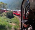 In der Kehrschlaufe bei Brusio / Blick aus dem Panoramawagen, Sommer 2007 (Sylvia)