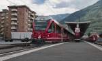 RhB ABe 8/12 3504  Dario Cologna  alias Allegra am 9. August 2010 als Bernina Express im Bahnhof Tirano.