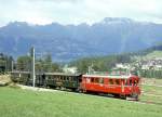 RhB Extra-FOTOZUG 3937 fr RHTIA TOURS von St.Moritz nach Pontresina am 31.08.1996 kurz vor Pontresina mit Triebwagen ABe 4/4I 35 - B 2247 - D 4052I - B 2246.