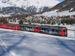 2 Triebwagen ABe 4/4 III 55 und 56, zwischen Celerina Staz und Pontresina - 31-01-2011