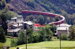 Kreisviadukt bei Brusio aus einer anderen Perspektive, aufgenommen bei einer Wanderung von Le Prese nach Brusio am 08.07.2010.