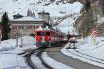 ABe 4/4 III und 54  Hakone  verläss Alp Grüm Richtung Tirano.