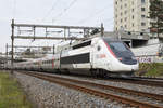 TGV Lyria 4401 fährt Richtung Bahnhof SBB. Die Aufnahme stammt vom 11.11.2019.