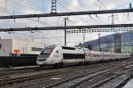 TGV Lyria 4416 durchfährt den Bahnhof Sissach. Die Aufnahme stammt vom 23.11.2015.