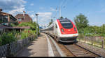 ICN RABDe 500 021  Jeremias Gotthelf  am 21. Juli 2019 bei der Durchfahrt des Bahnhofs Ligerz.