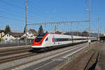 ICN 500 027  Henry Dunant  durchfährt den Bahnhof Rupperswil. Die Aufnahme stammt vom 24.02.2020.