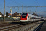 ICN 500 027  Henry Dunant  durchfährt den Bahnhof Rupperswil. Die Aufnahme stammt vom 13.01.2022.