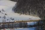 ICN der SBB bei Tecknau BL, fährt am 11.02.2021 durch die Winterlandschaft.