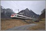 ICN 10765 nach Chur auf der Linthbrücke bei Ziegelbrücke (16.01.204)