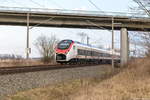 501 002-6  Kanton Uri  SBB - Schweizerischen Bundesbahnen in Nennhausen und fuhr weiter in Richtung Rathenow. 16.02.2018