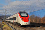 RABe 501 011-7 Giruno fährt Richtung Bahnhof Lausen. Die Aufnahme stammt vom 20.01.2020.