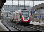 SBB - Triebzug 502 403-4 unterwegs auch bei Regen bei der einfahrt in den Bahnhof Herzogenbuchsee am 2020.03.05