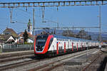 RABe 502 219-4 Twindexx durchfährt den Bahnhof Rupperswil. Die Aufnahme stammt vom 28.03.2022.